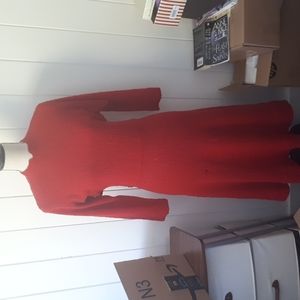 Vintage 1940s red sweater dress